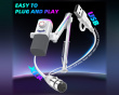 AmpliGame AM8PROT Microphone with Boom Arm - White
