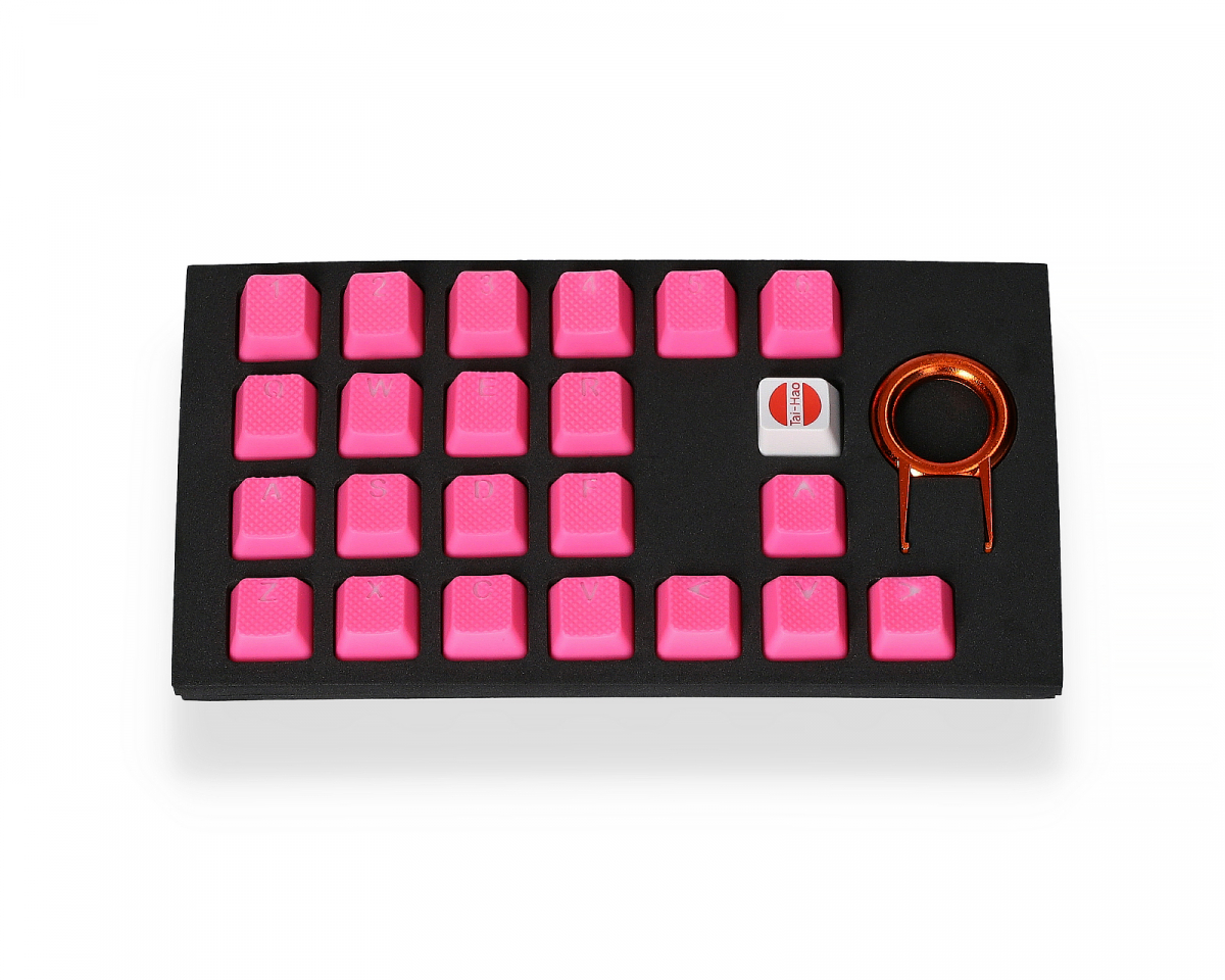 Buy Tai Hao 22 Key Rubber Double Shot Backlit Keycap Set Neon Pink At Us Maxgaming Com