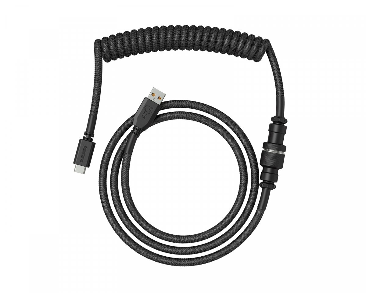  CableMod Pro Coiled Keyboard Cable (Midnight Black, USB A to  USB Type C, 150cm) : Video Games