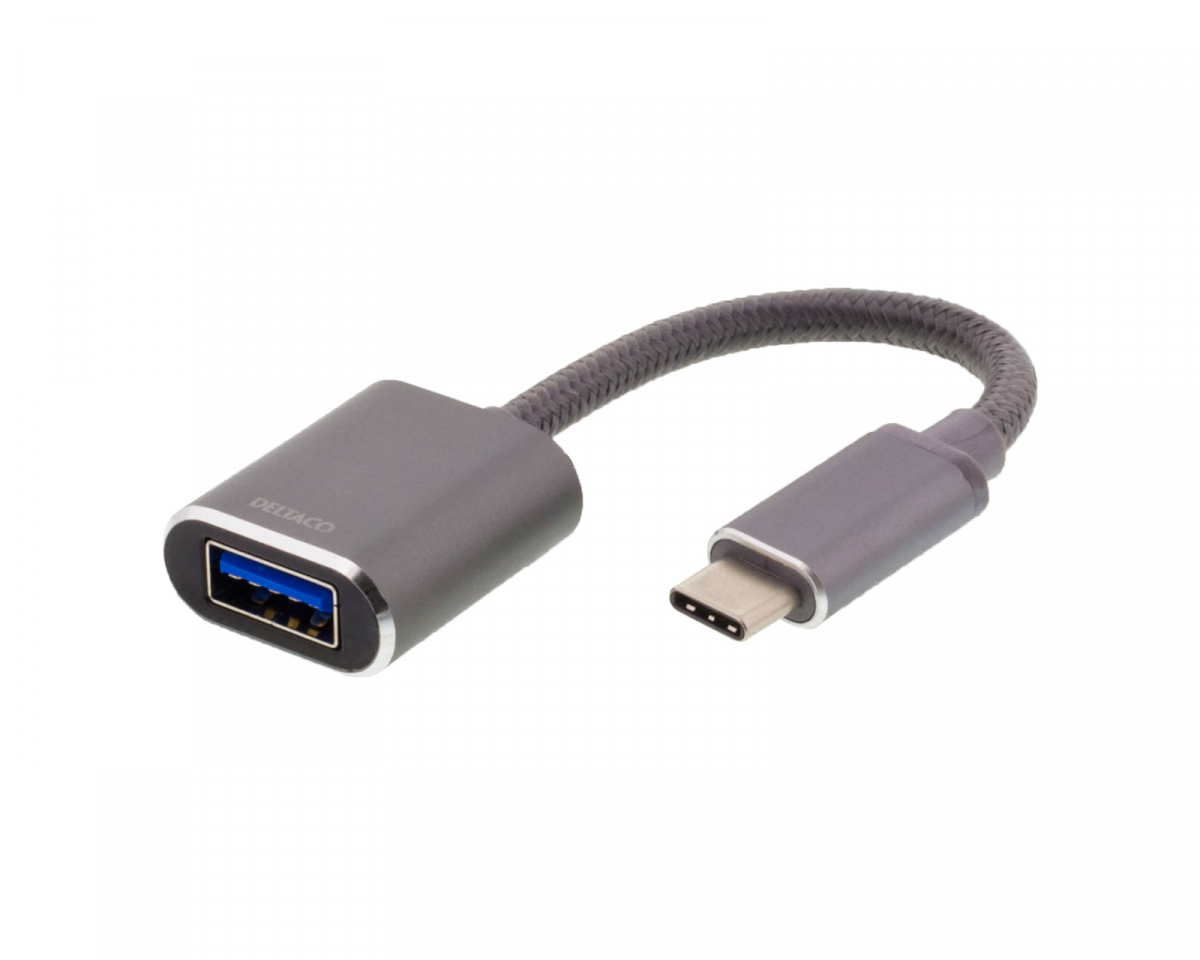 Deltaco USB-C to USB-A OTG adapter - Aluminum - us.MaxGaming.com