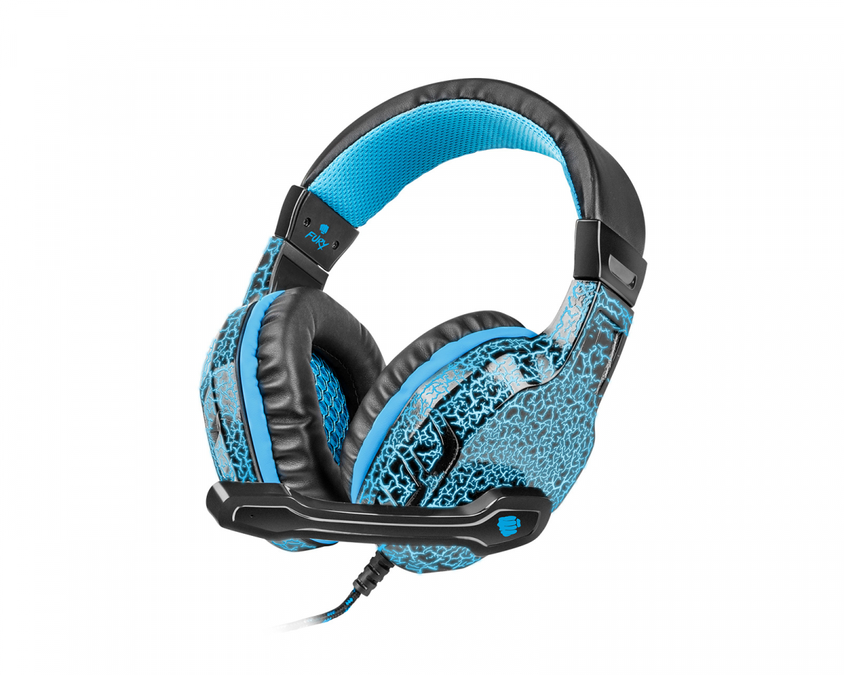 Fury Hellcat Stereo Gaming Headset Blue LED Black Blue