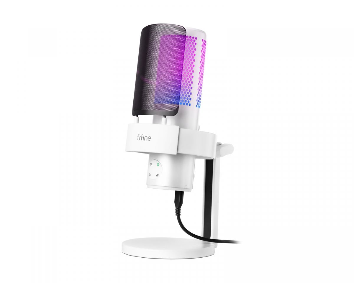 Fifine AMPLIGAME A9 USB Gaming Microphone RGB - White - us.MaxGaming.com