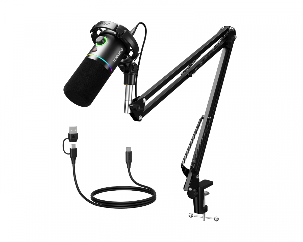 MAONO PD200XS USB/XLR Microphone Set - Dynamic Mic - Black - us