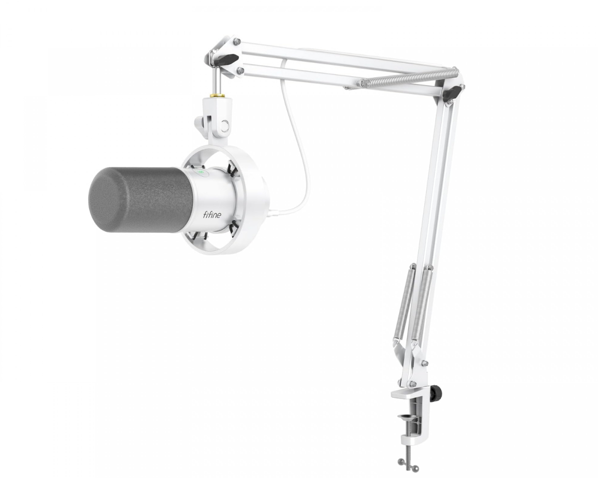 Fifine AmpliTank USB/XLR Dynamic Microphone - White - us.MaxGaming.com