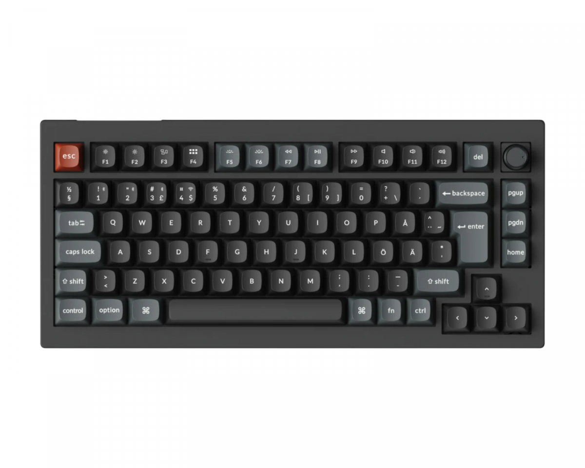 Keychron V1 Ultra 8K Hotswap Knob Wireless ISO Keyboard - Black