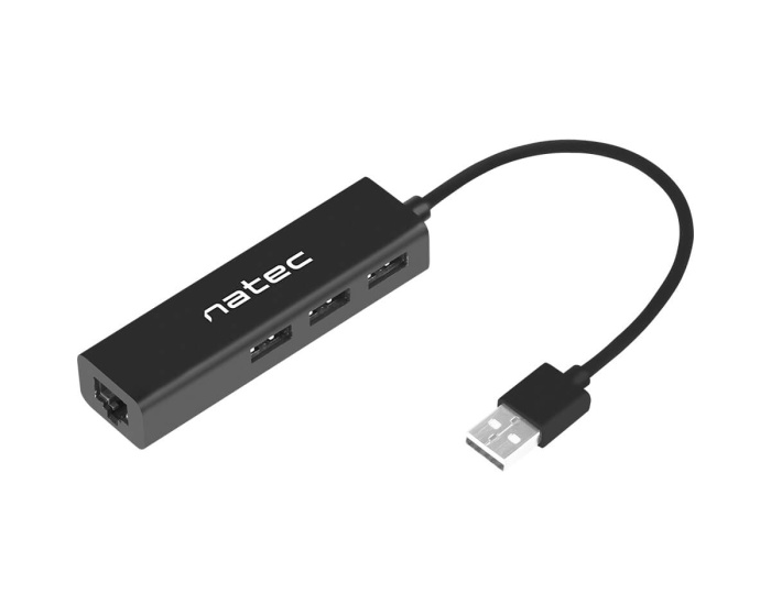 Natec USB Hub 2.0 Dragonfly 3-ports + RJ46