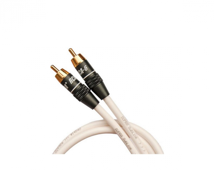 Supra Sublink 1RCA-1RCA Subwoofer cable White - 8 meter