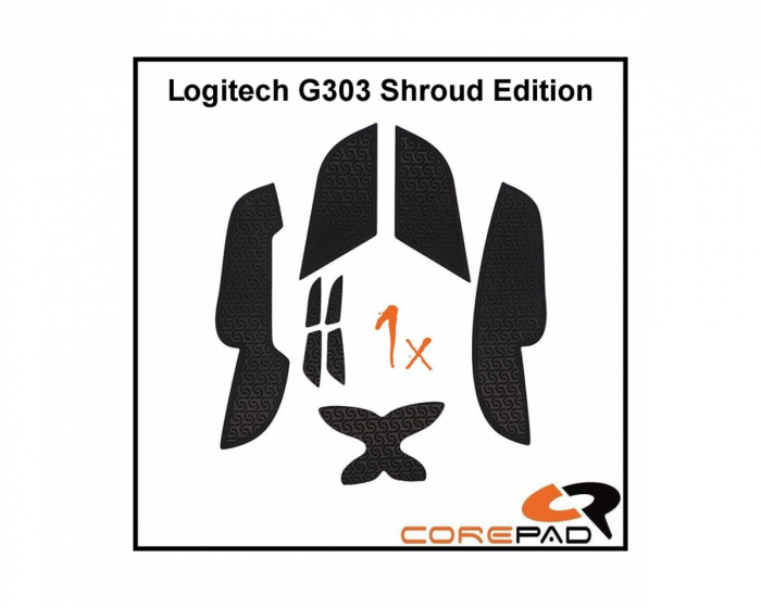 Corepad Grips for Logitech G303 Shroud Edition - Black