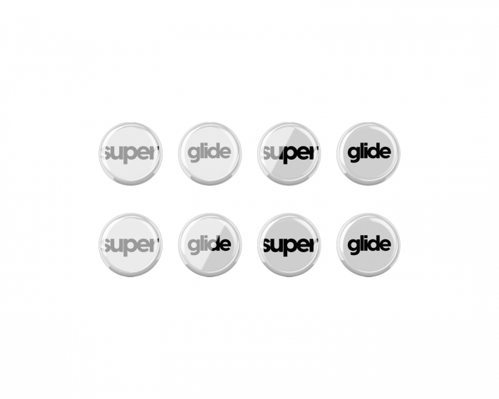 Superglide Glass Skates Universal 6mm x 8pcs - White
