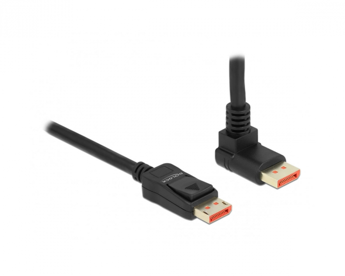 Delock DisplayPort Cable 1.4 (4k/8k) - Upwards Angled - Black - 1m