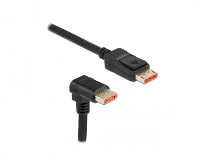 Delock DisplayPort Cable 1.4 (4k/8k) - Downwards Angled - Black - 1m