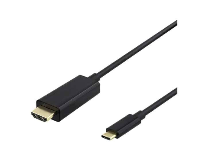 Deltaco USB-C to HDMI Cable 4k 60Hz Black - 1m