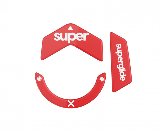 Superglide Version 2 Glass Skates for Logitech G502X PLUS, LIGHTSPEED  - Red