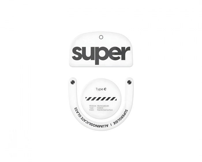 Superglide Type‑C Version 2 Glass Skates Logitech Superlight 2 / X2 Superstrike – White