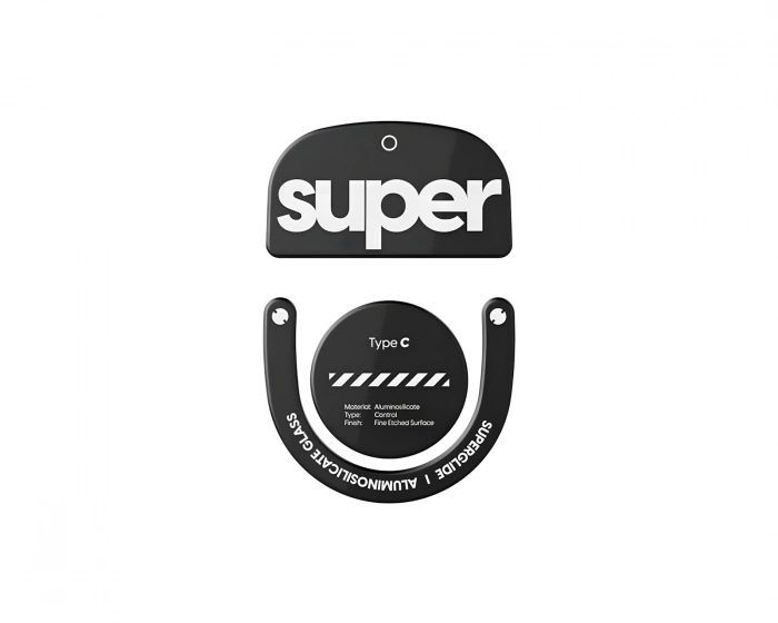 Superglide Type‑C Version 2 Glass Skates Logitech Superlight 2 / X2 Superstrike – Black
