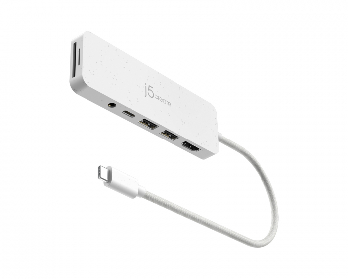 j5create USB-C Multi-Port Hub with 60W Power Delivery - White