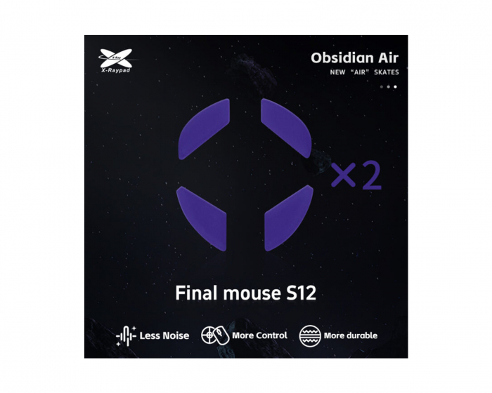 X-raypad Obsidian Air Mouse Skates for Final Mouse S12