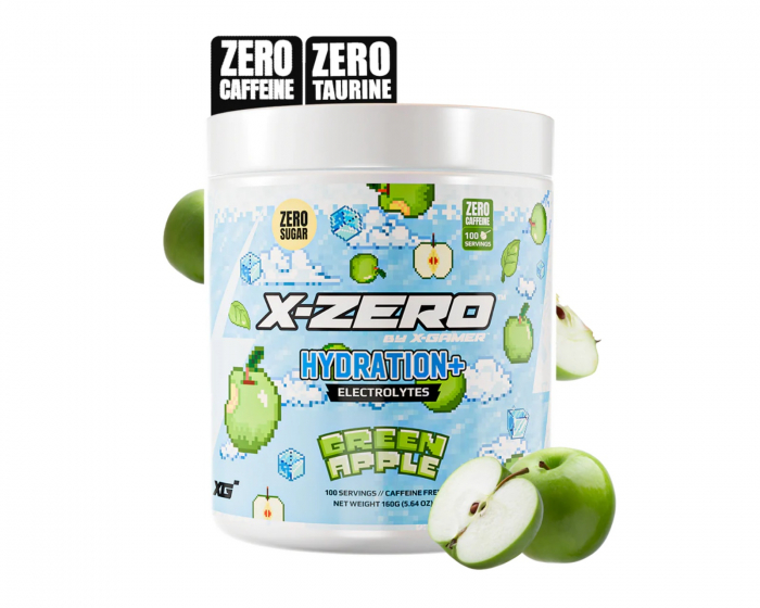 X-Gamer X-Zero Hydration+ Green Apple - 100 Servings