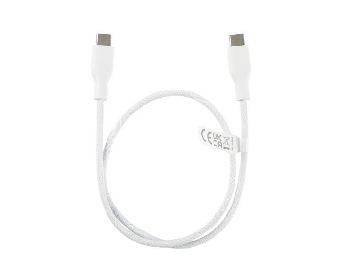 Deltaco 60W USB-C to USB-C Charging Cable - White - 0.5 m