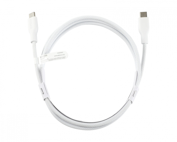 Deltaco 60W USB-C to USB-C Charging Cable - White - 2 m