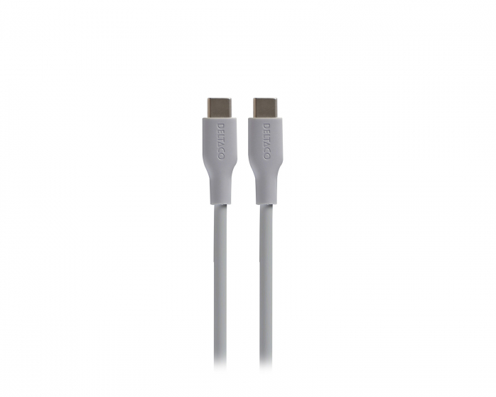 Deltaco USB-C Charging Cable 60W Silicone - Gray - 1,5m