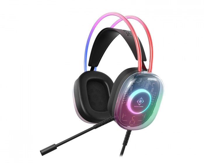Deltaco Gaming DH230 Semi-transparant RGB Gaming Headset - Black