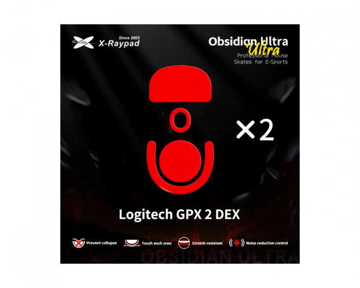 X-raypad Obsidian Ultra Skates for Logitech G Pro X 2 DEX