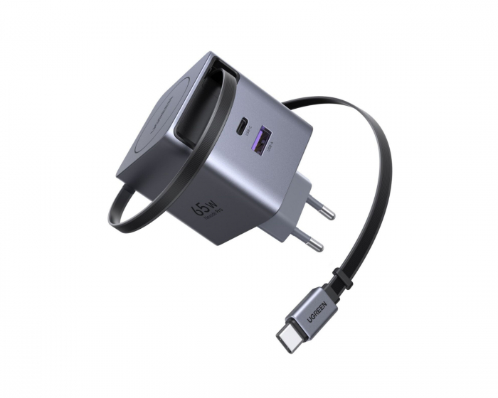 UGREEN 65W GaN Fast Charger with Retractable Cable