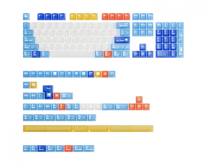 Keymoji Mondrian Clear Keycap Set