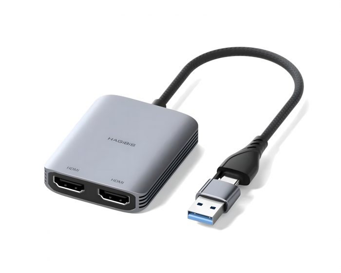 Hagibis USB 3.0 or USB-C to Dual HDMI Adapter