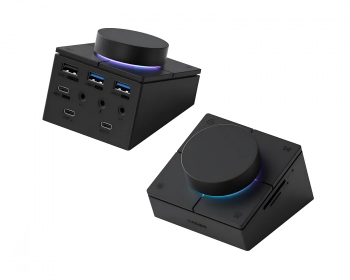 Hagibis USB-C Hub with Knob and Shortcut Buttons - Black