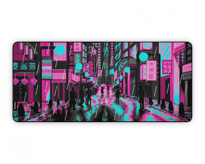 Hystar Retro Tokyo Pink and Teal XXXL Mousepad