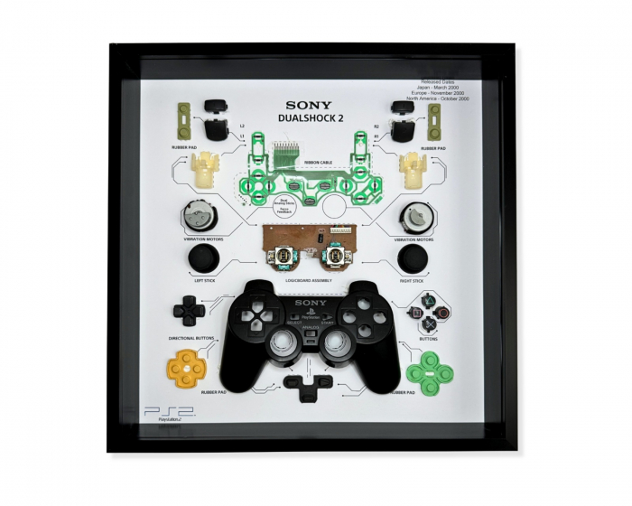 GRC Retro Art Sony PS2 Dual Shock 2 Controller Display - Black