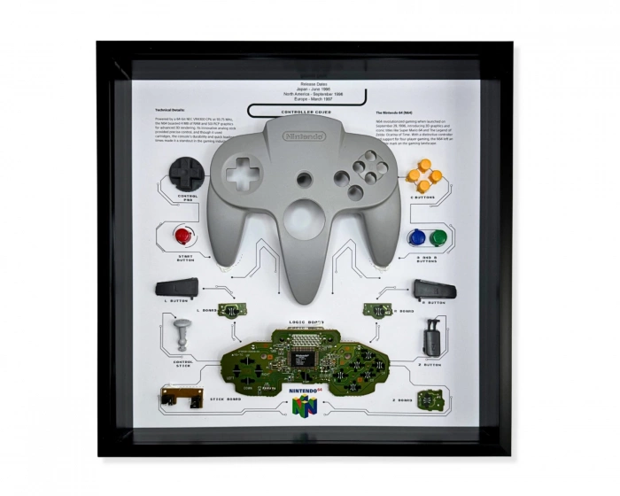 GRC Retro Art Nintendo N64 Controller Display - Grey