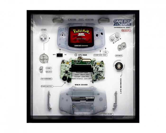 GRC Retro Art Nintendo Gameboy Advance Console Display - Glacier