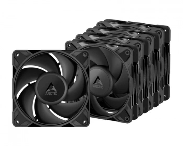 Arctic P12 Pro PWM PST 120mm Fan Pack - Black (5-Pack)