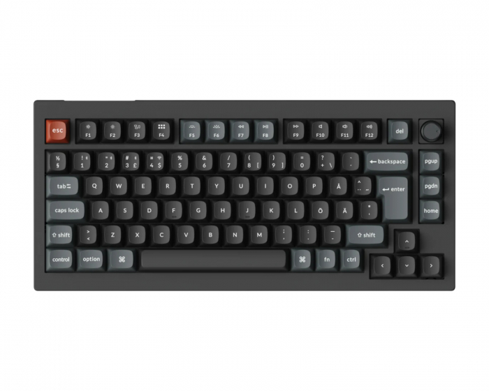 Keychron V1 Ultra 8K Hotswap Knob Wireless ISO Keyboard - Black [Silk POM Red]