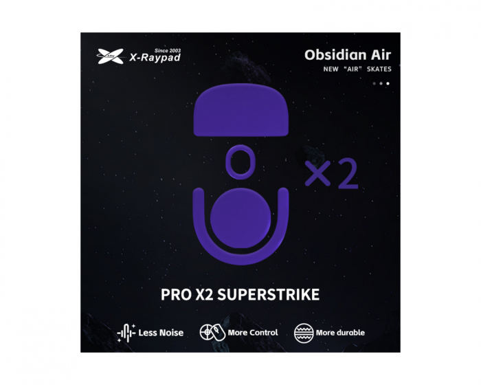 X-raypad Obsidian Air Mouse Skates for Logitech G PRO X Superlight 2 / X2 SUPERSTRIKE