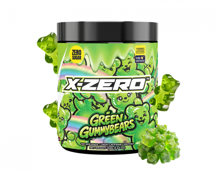 X-Gamer X-Zero Green Gummy Bears - 100 Servings