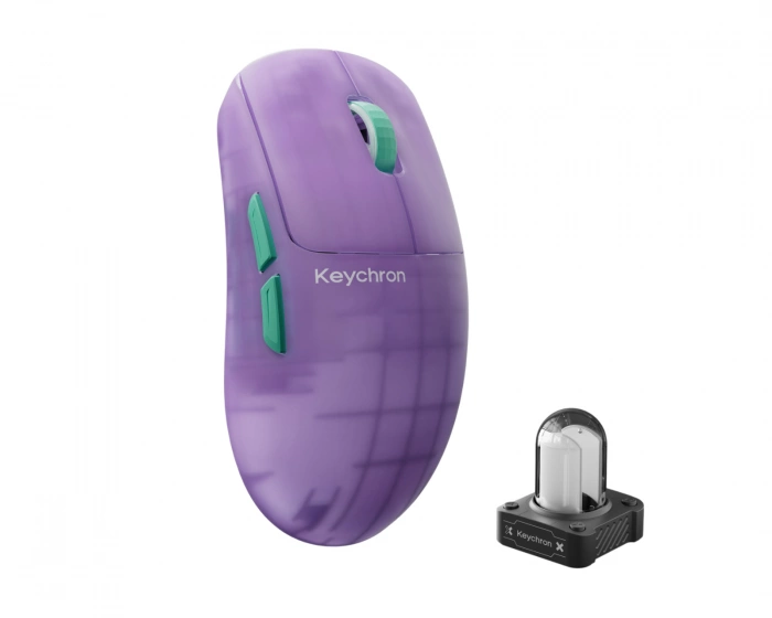 Keychron G6 HE 8K Wireless Gaming Mouse - Frosted Lavender