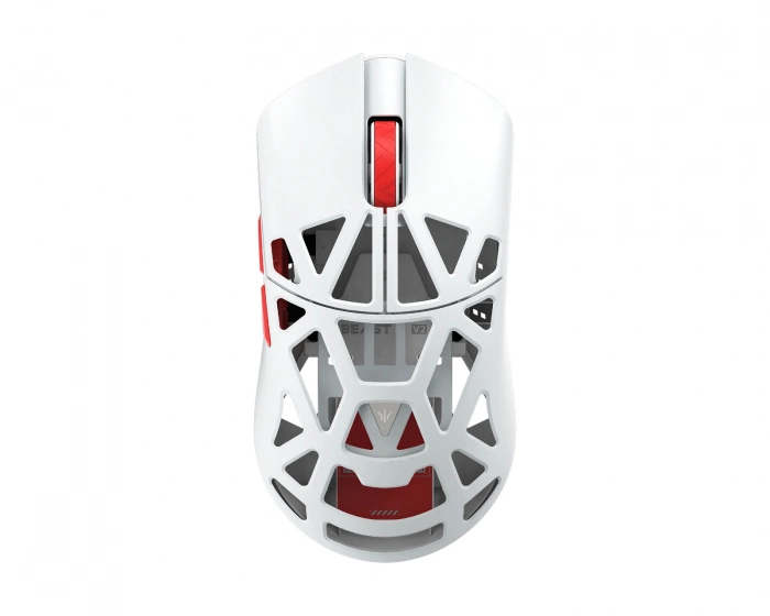 WLMouse Beast X Medium V2 Wireless Gaming Mouse - White/Red