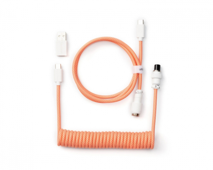 Keychron Coiled Aviator Cable Straight 8K - Pink Orange