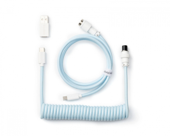 Keychron Coiled Aviator Cable Straight 8K - Light Blue