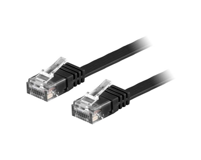 Deltaco UTP Network cable Cat6 15m Flat Black