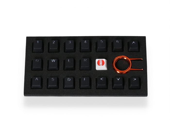 Tai-Hao 18-Key Rubber Double-shot Backlit Keycap Set - Black