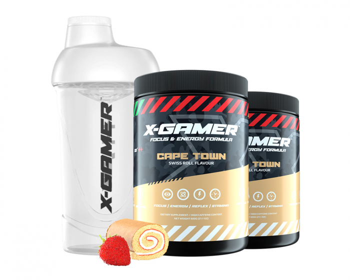 X-Gamer 2 x 600g X-Tubz Cape Town- 60 Servings + Shaker