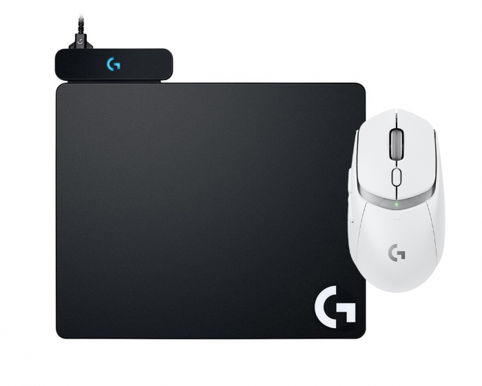 Logitech G309 Lightspeed Wireless Gaming Mouse x G PowerPlay Wireless Charging System - White