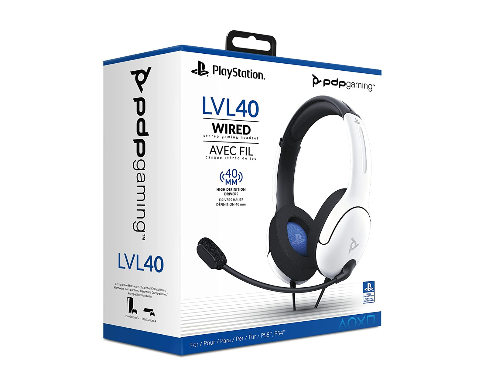 PDP LVL 40 PS4 White Gaming Headset and NEAT Skyline Microphone