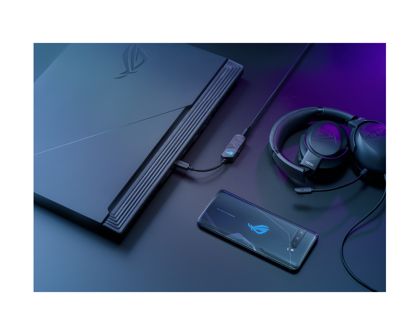 ROG Clavis USB-C to 3.5 mm Gaming DAC store with AI Noise-Canceling Mic, MQA Rendering