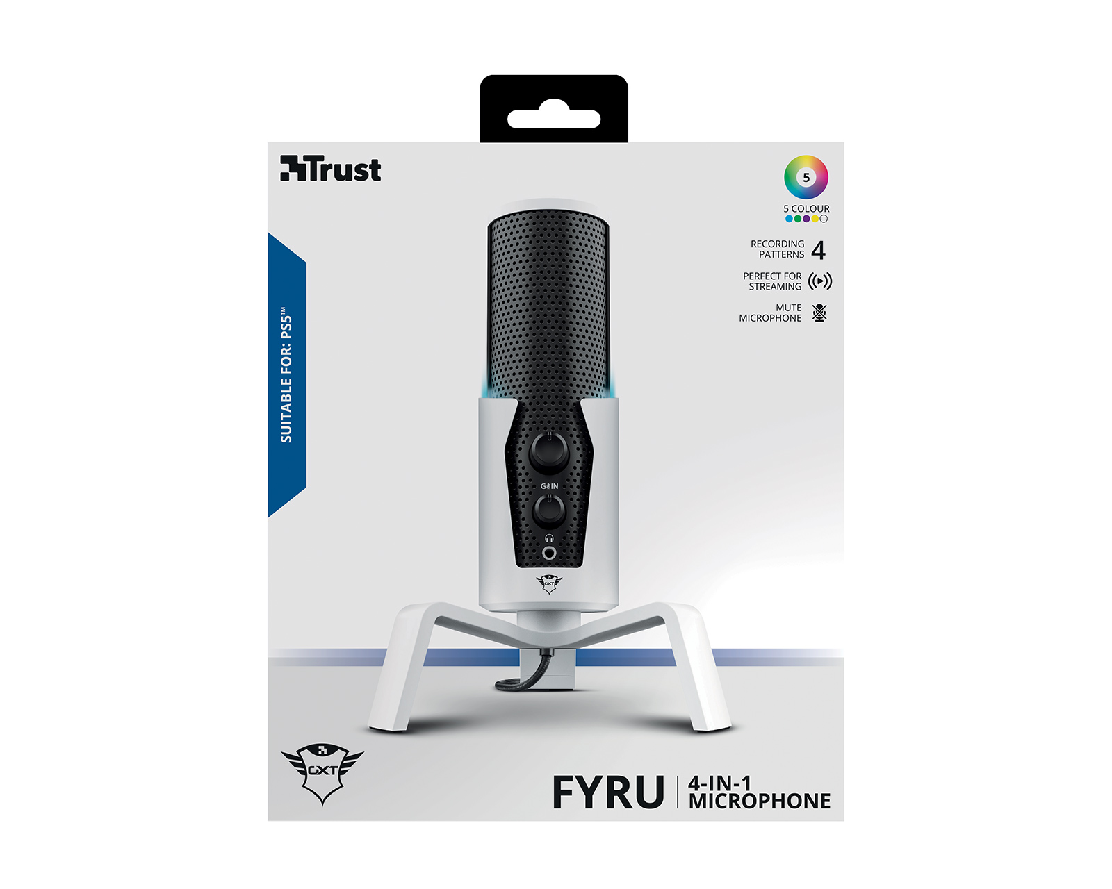 マイクグラッシー　プレイキュー Trust GXT 258W Fyru USB 4-in-1 Streaming Microphone PS5 - us